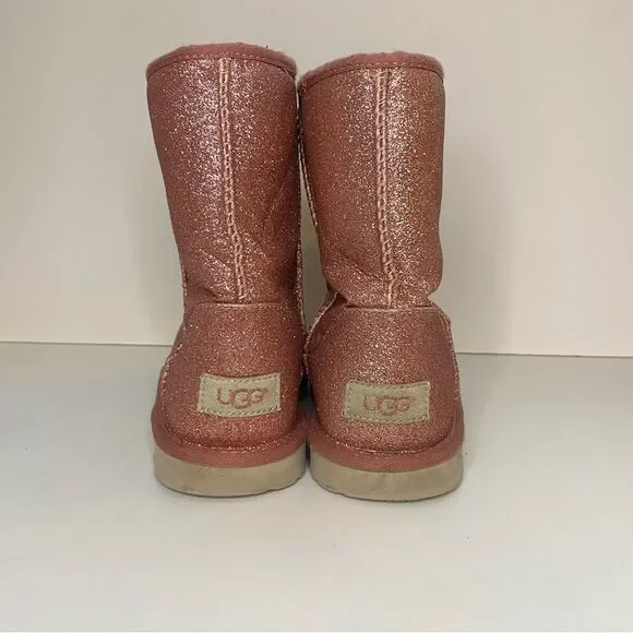 UGG Classic Short Il Boots Glitter Hot Pink Water Resistant Size 6 - Picture 5 of 7